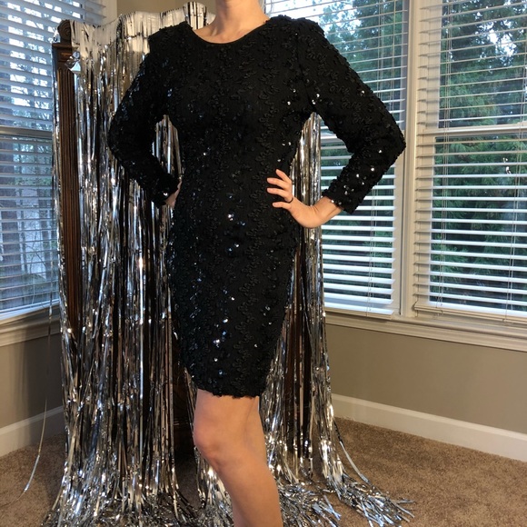 Vintage Dresses & Skirts - GORGEOUS 80’s Sequin Prom Party Dress Vintage Gown